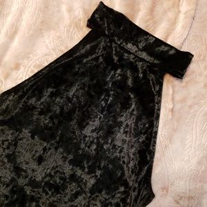 Black crushed velvet bodysuit